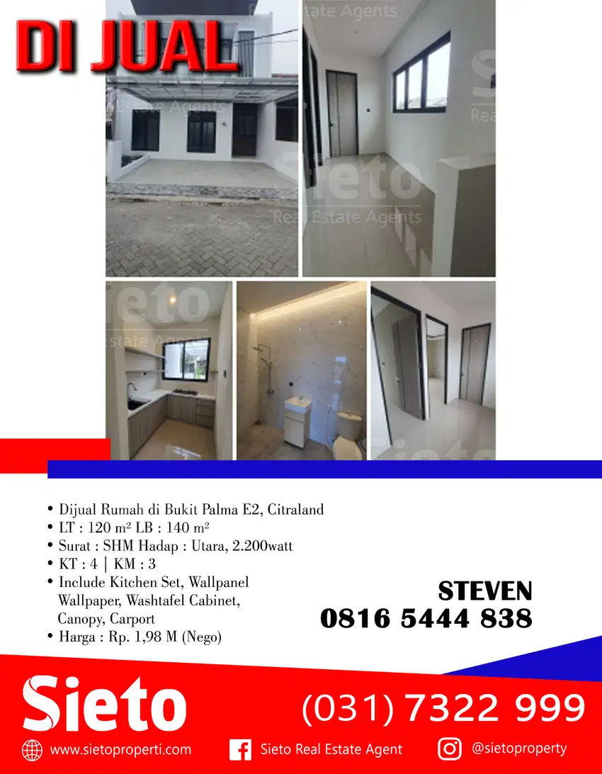 Dijual Rumah di Bukit Palma E2, Citraland