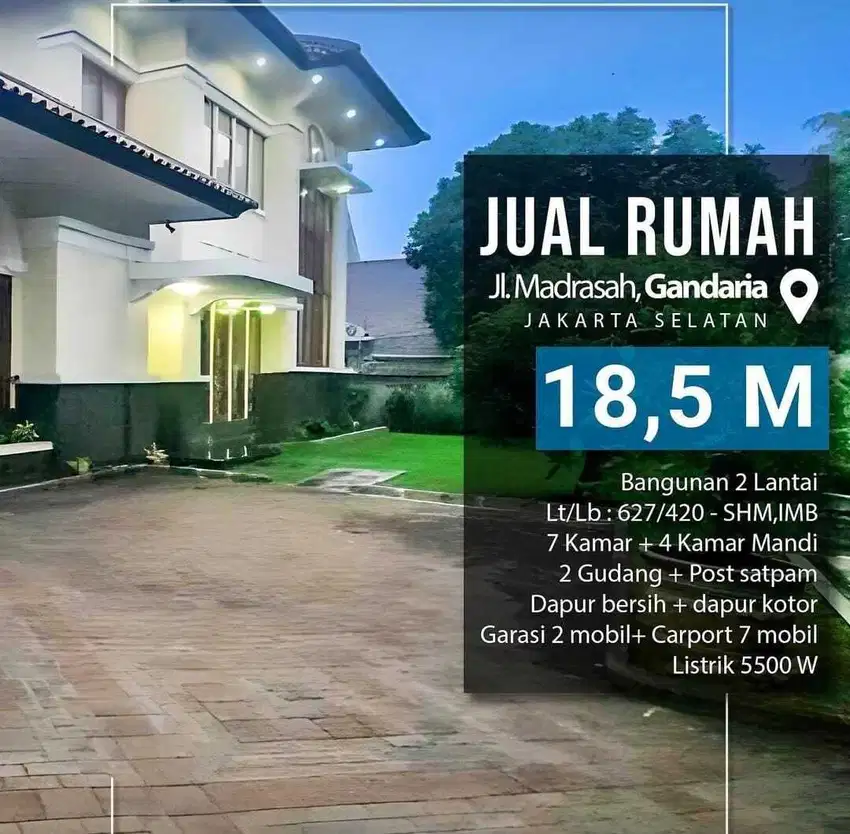 Rumah 2 lantai di Gandaria Selatan Cilandak Jakarta Selatan