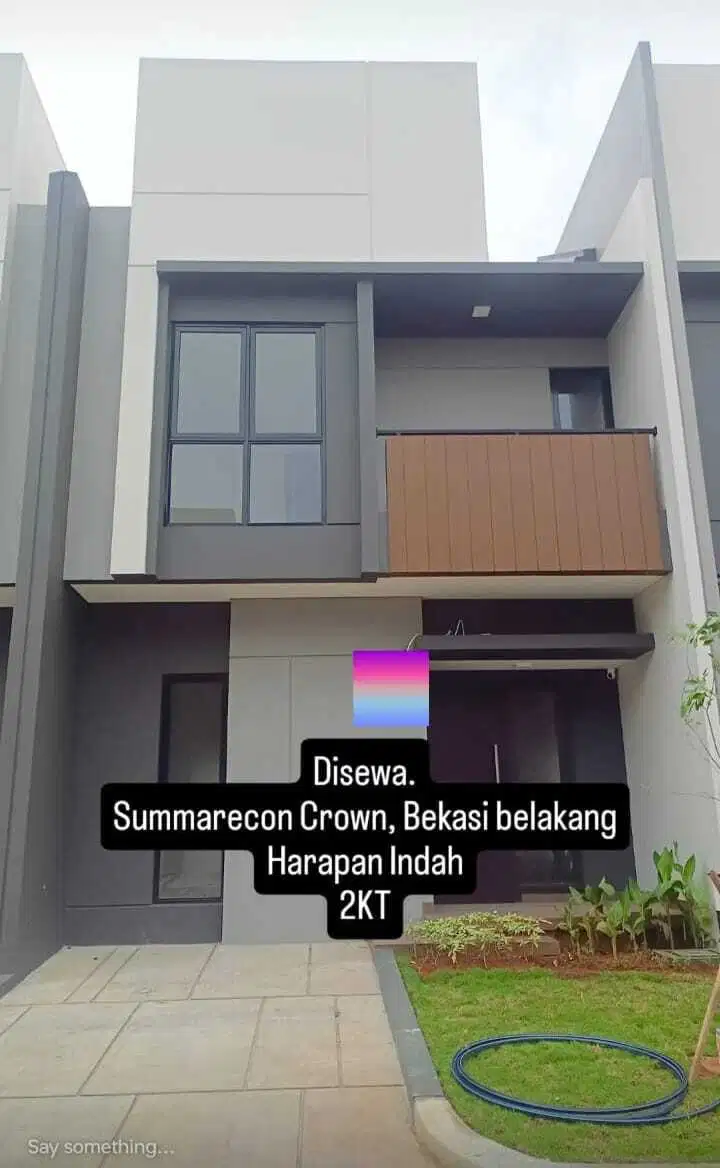 Rumah bagus dan Cantik di Sewakan di Brand New Summarecon Crown Gading