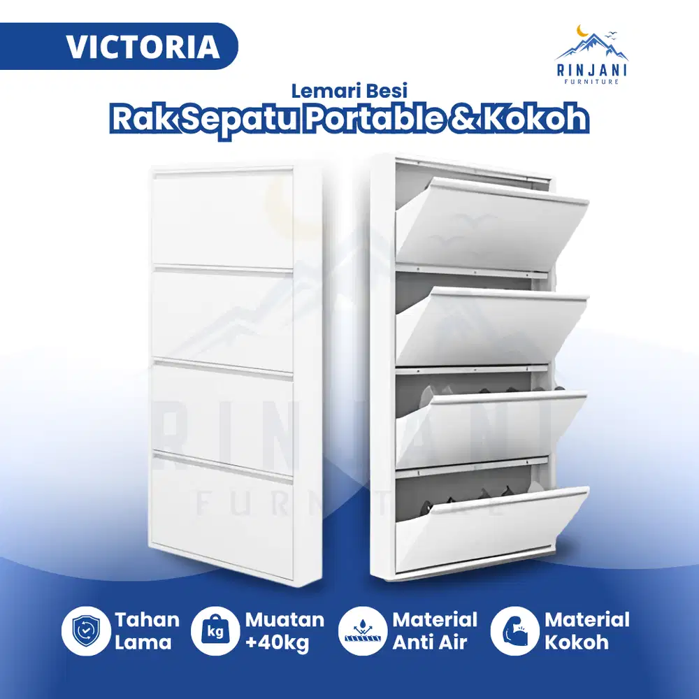 Lemari Sepatu Besi VICTORIA – rak sepatu sandal besi | rak sendal besi