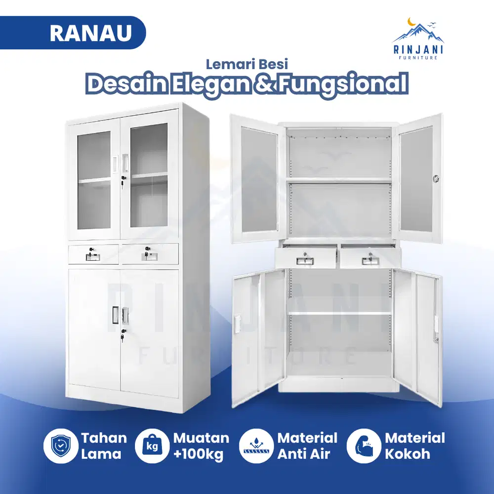 Lemari Arsip Besi RANAU  – lemari arsip kaca | lemari kabinet kantor