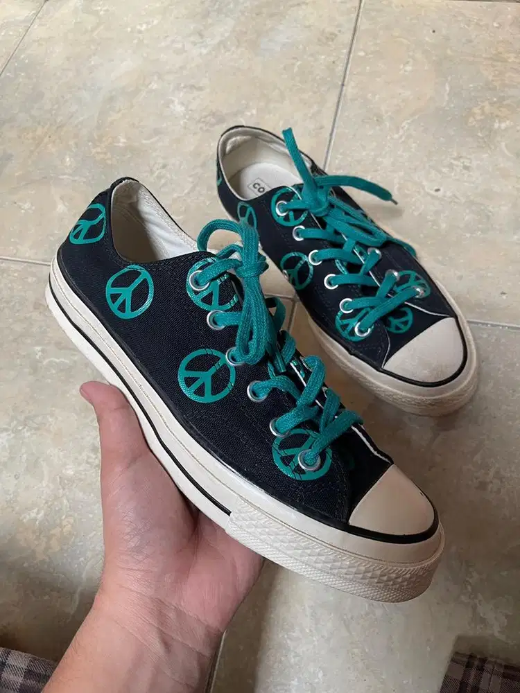 Converse x piece black green original 100%