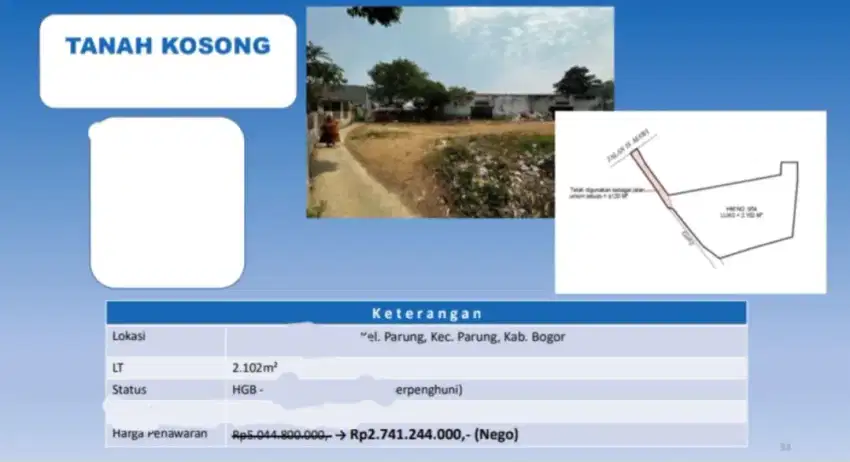 Dijual Tanah Parung Bogor