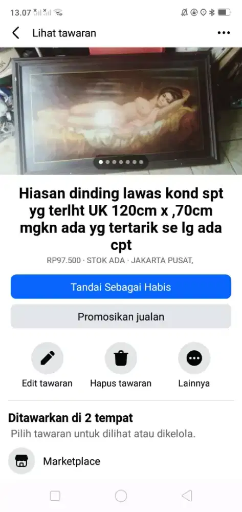 Hiasan dinding lawas UK 70cm x 120cm kond spt yg terlht cpt dpt murah