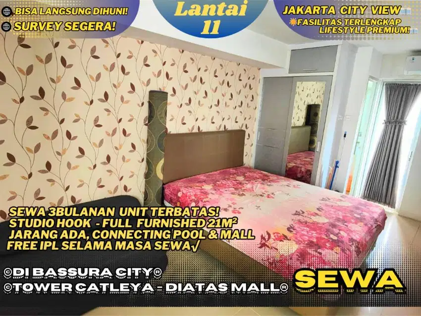 Sewa 3Bulanan Studio HOOK Jarang Ada Atas Mall Tercantik Bassura City