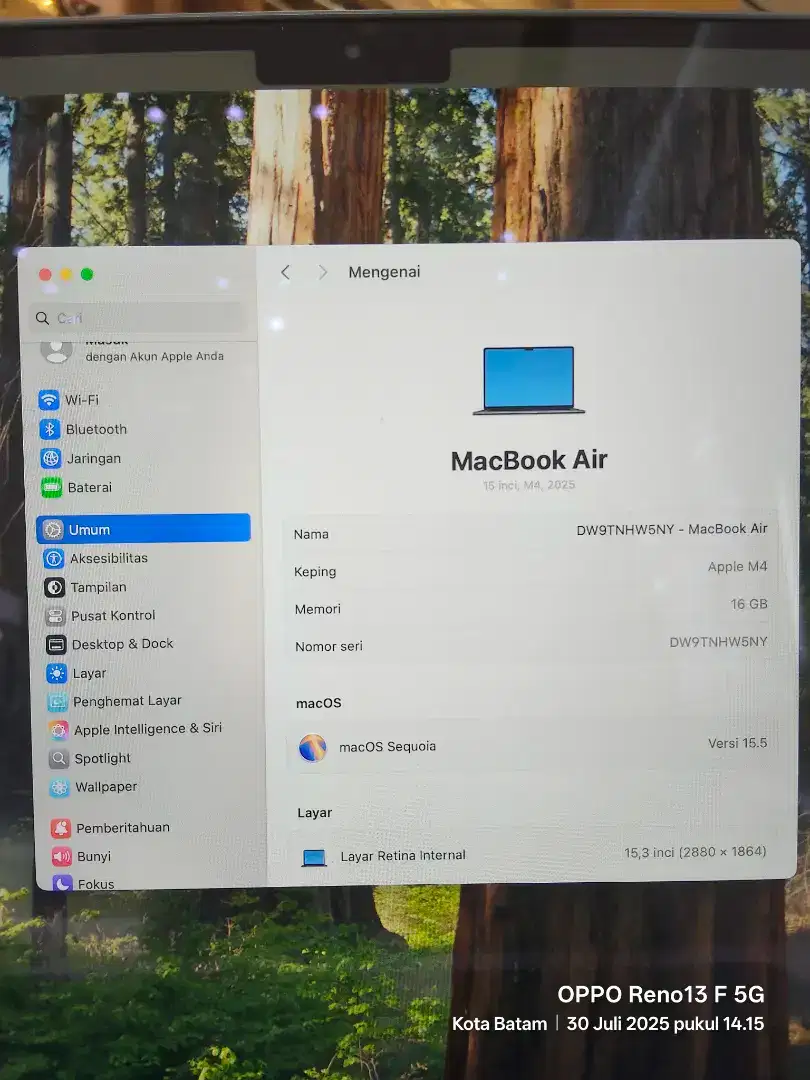 MACBOOK AIR 16GB 256GB