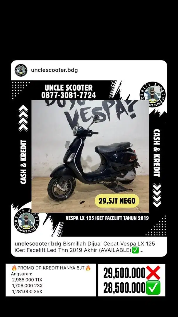 Vespa LX 125 iGet Facelift Led Thn 2019 Akhir