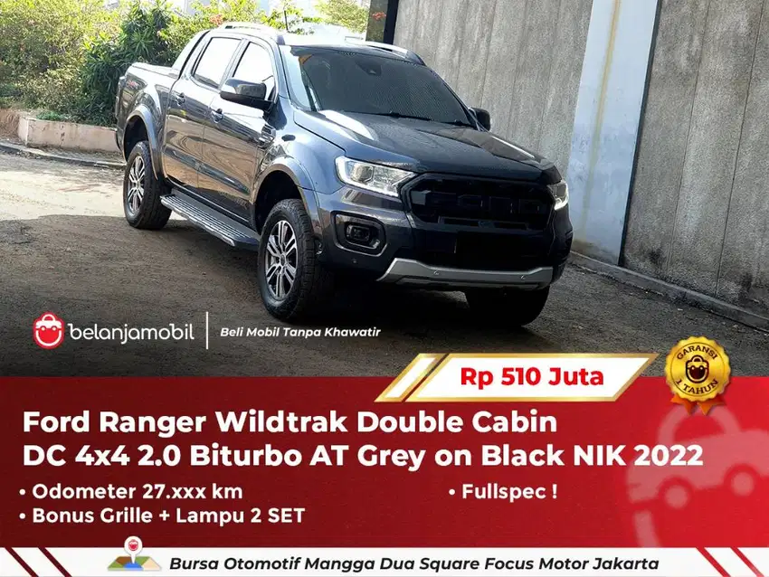 [ 4X4 ] Ford Ranger Wildtrak Double Cabin 4x4 2.0 AT Grey 2022/2023