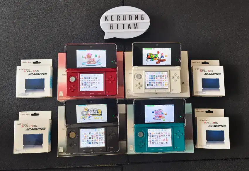 Nintendo 3ds komplit  full set banyak game