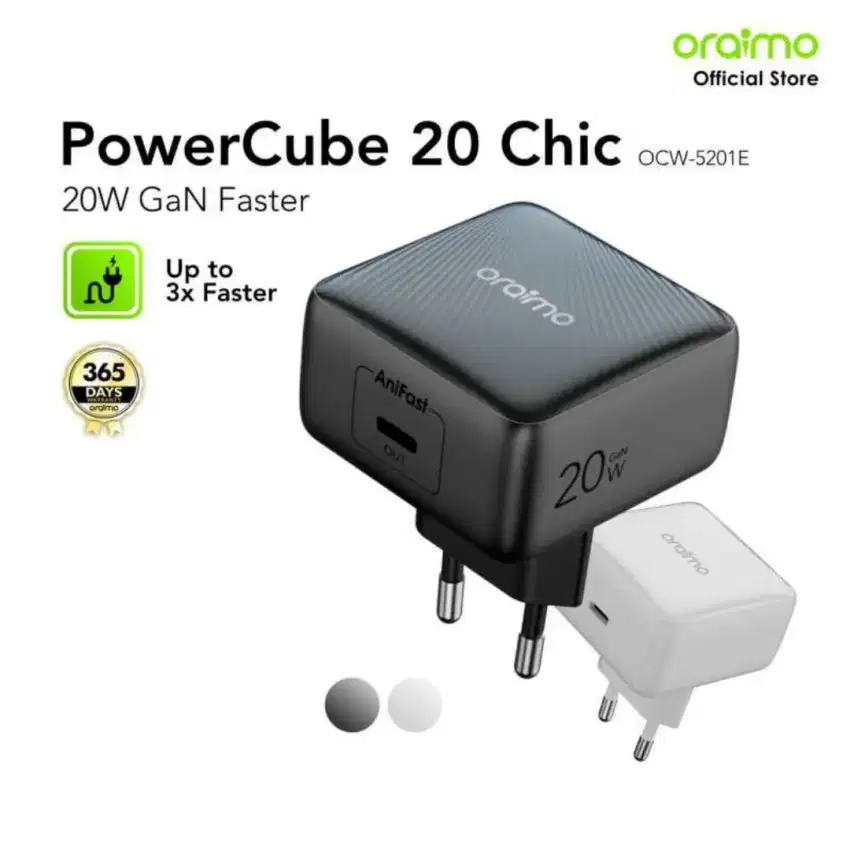 Oraimo Charger Powercube 20 Chic OCW-5201E Single Port Type-C 20W Fast