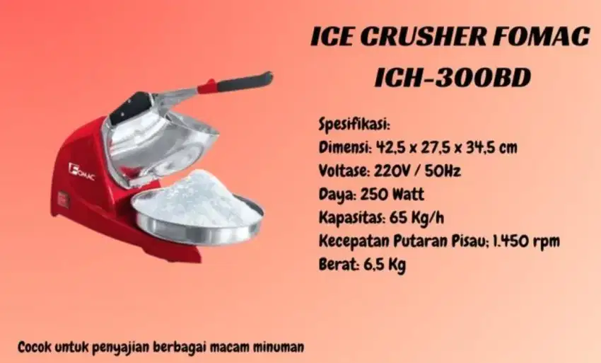Alat Es Serut Ice Crusher Fomac Salju Dua Pisau ICH 300