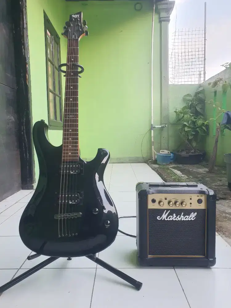 Gitar Schecter 006 Sgr & Marshall MG10 G.