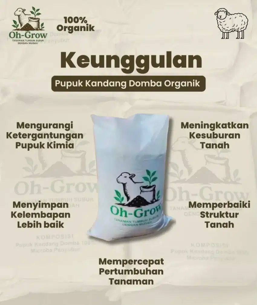 5 KG PUPUK KANDANG 100% ORGANIK