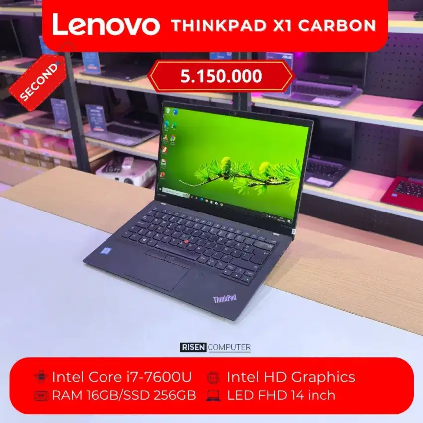 LENOVO THINKPAD X1 Carbon Intel core i7-7600U FHD 14