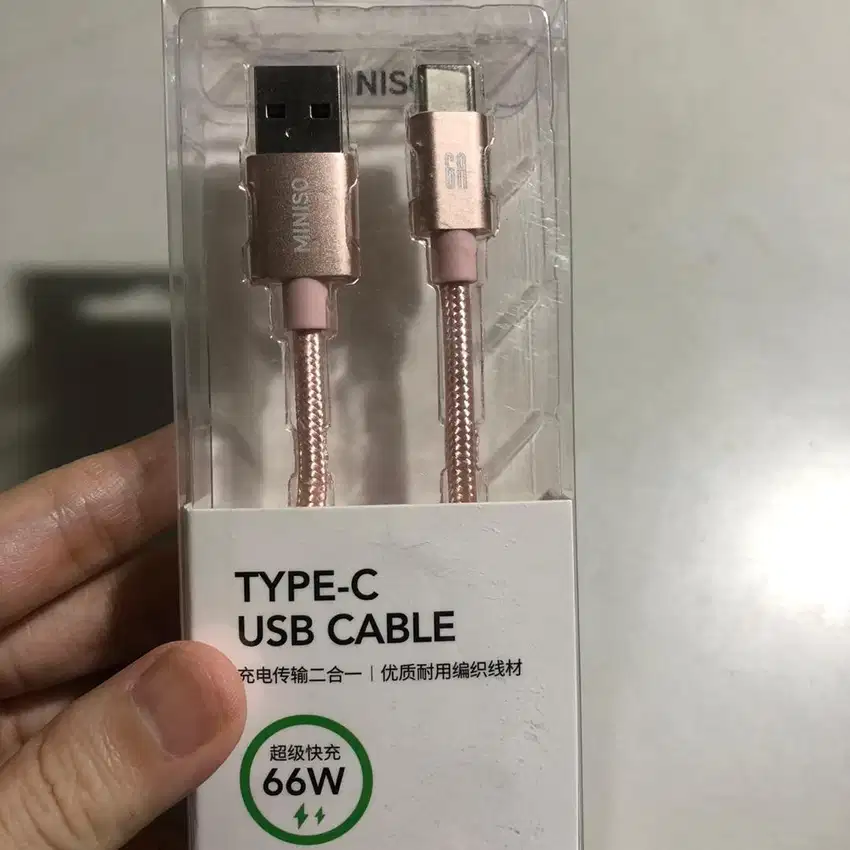Miniso Kabel Data Type C 66W, Panjang 1 meter 6A. Impor Ch*na Tiongk*k
