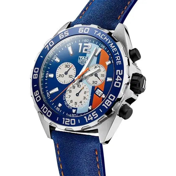 Tag Heuer Formula 1 Chronograph Multicolor Dial Blue Leather Strap 88