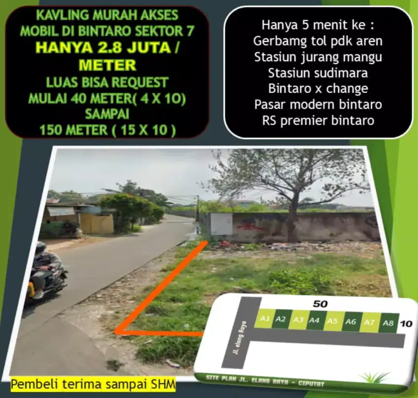 Kavking murah dekat stasiun dan gerbang tol