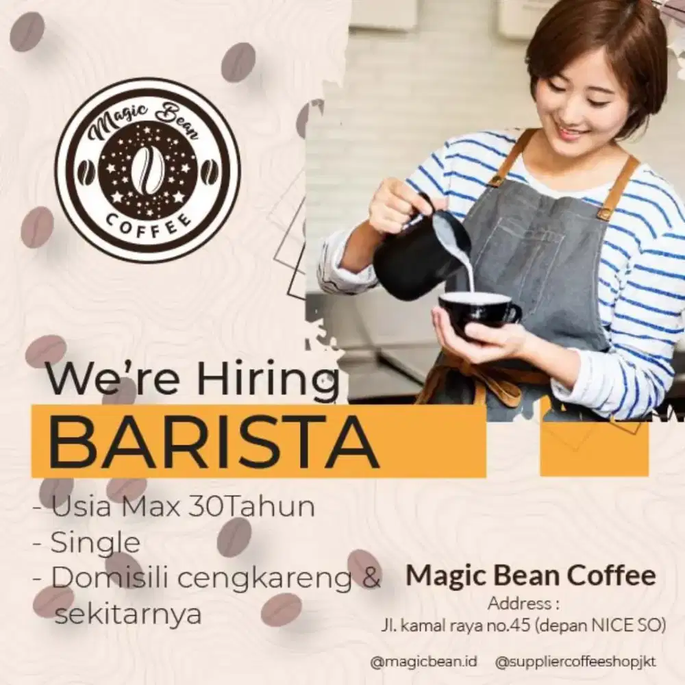 Dibutuhkan segera barista dan kitchen