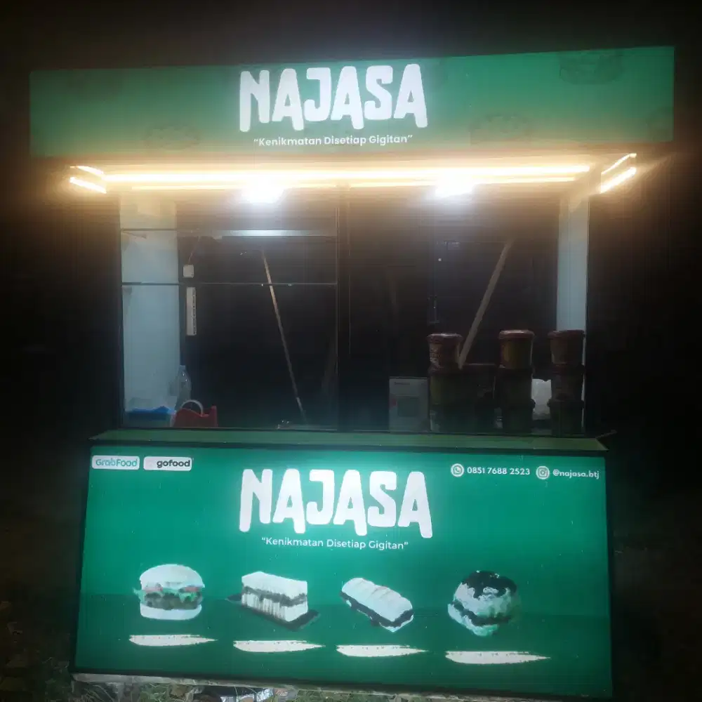 Gerobak besar roti bakar full set