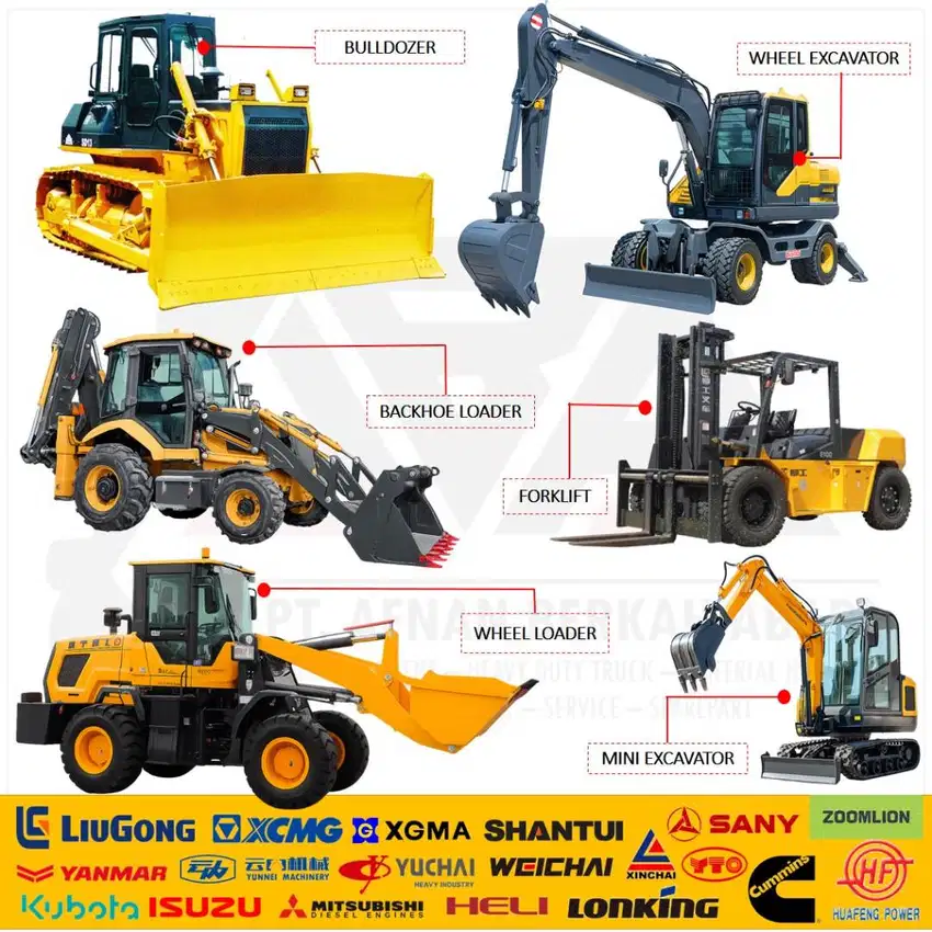 Wheel Loader Carmix Mixer BullDozer Excavator Forklift Mobile Crane