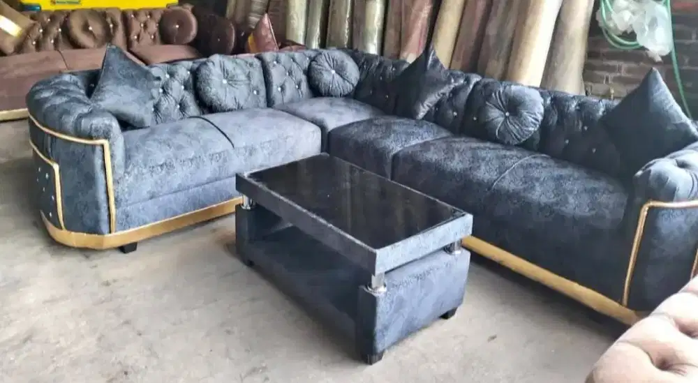 Sofa sudut turki hitam