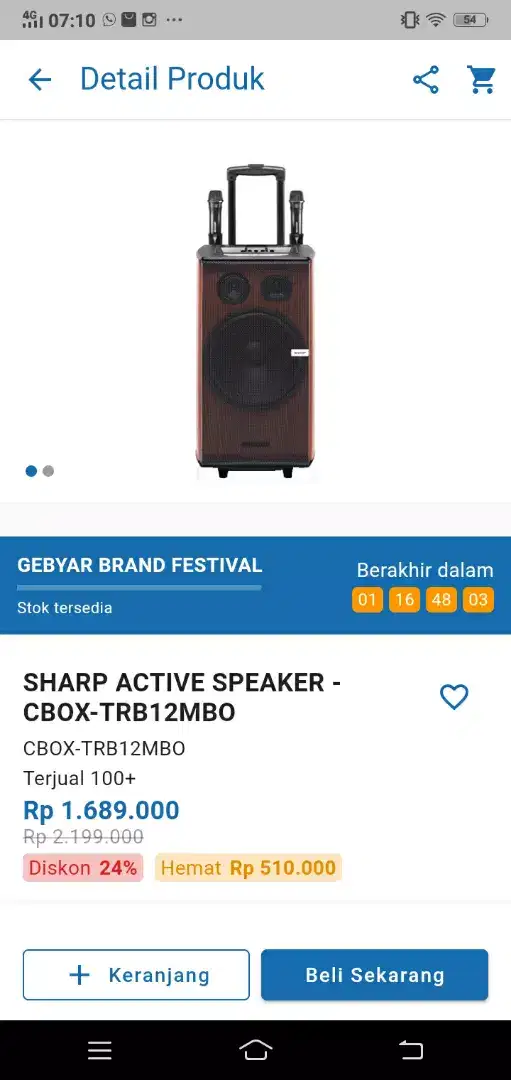 SHARP ACTIVE SPEAKER-CBOX TRB 12 MBO