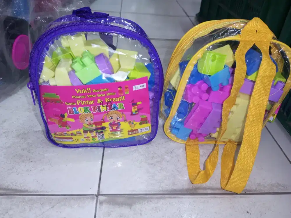 Mainan Anak Blok tas isi 40pcs
