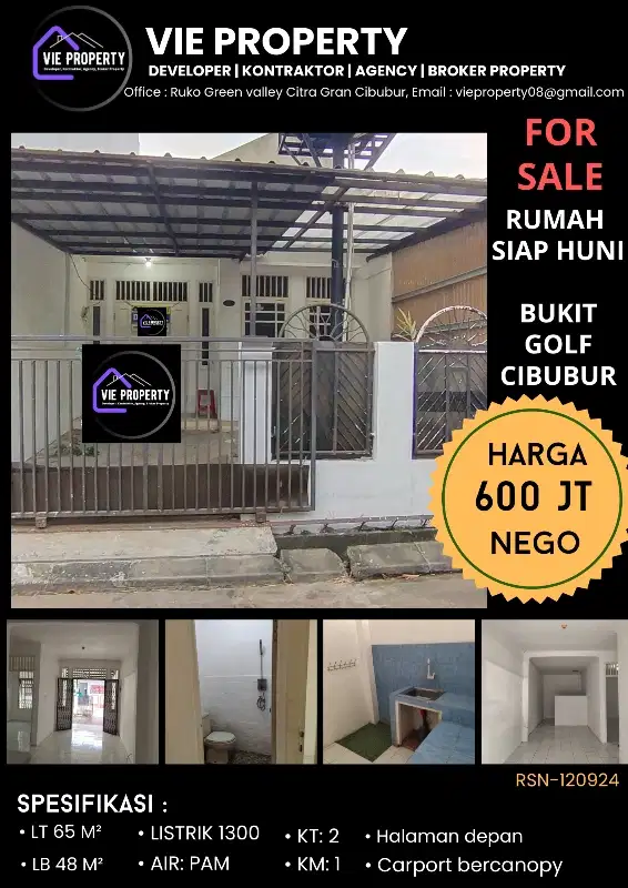 TURUN HARGA LAGI DIJUAL RUMAH DI BUKIT GOLF CIBUBUR