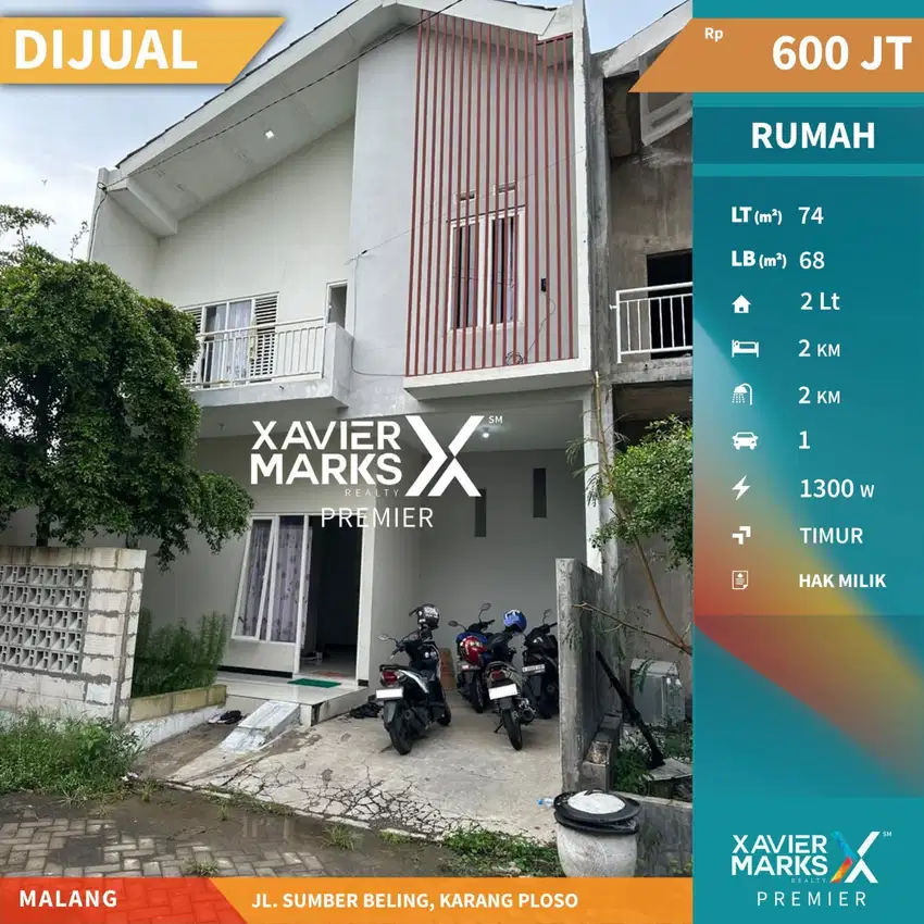 Rumah Minimalis Modern Di Sumber Beling Karangploso Malang(OLX484)