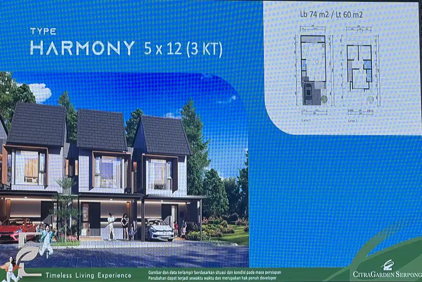 Dijual rumah di citra garden serpong type harmony