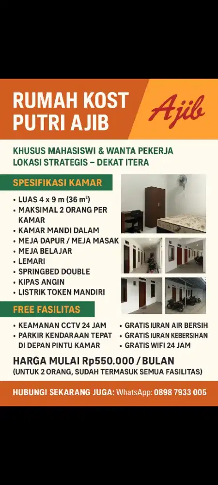 Rumah Kost Putri Syari'ah Lampung