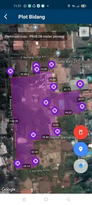 Jual Tanah 1,1 ha di Kemang Timur jakarta selatan