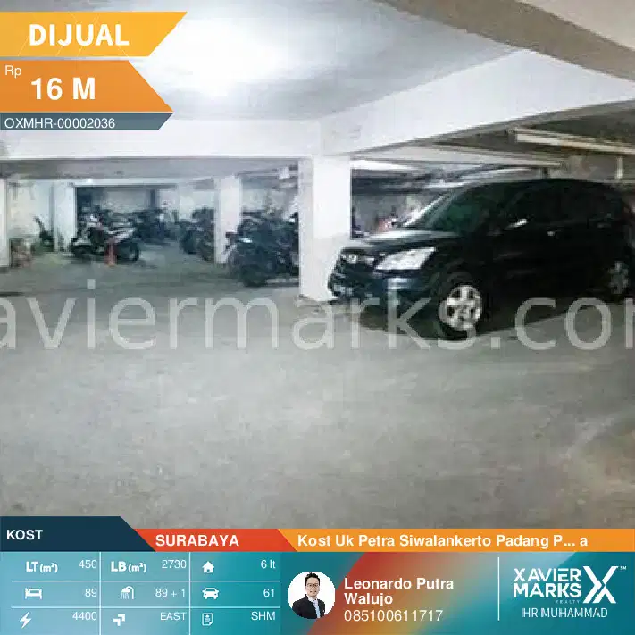 Investasi Kost Siwalankerto UK Petra ada 89 Kamar tidur 6 lantai