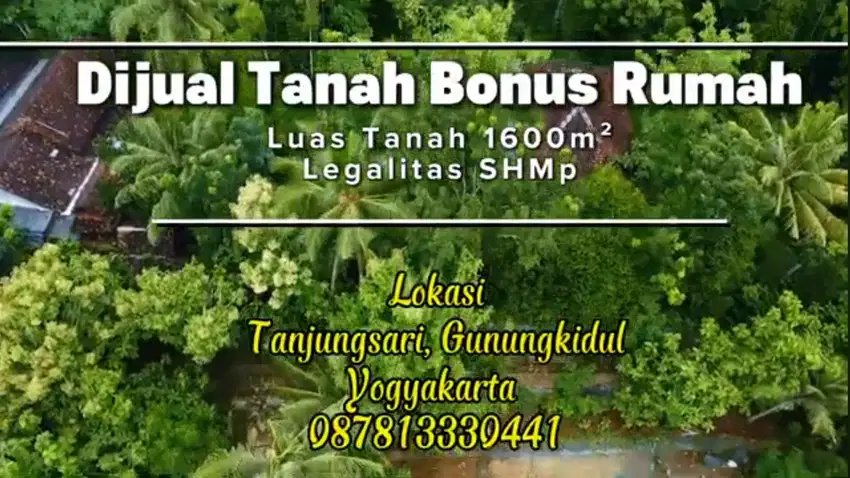 Dijual Tanah Bonus Rumah L.1600m² Harga 190 jt Lok. Tanjungsari GK
