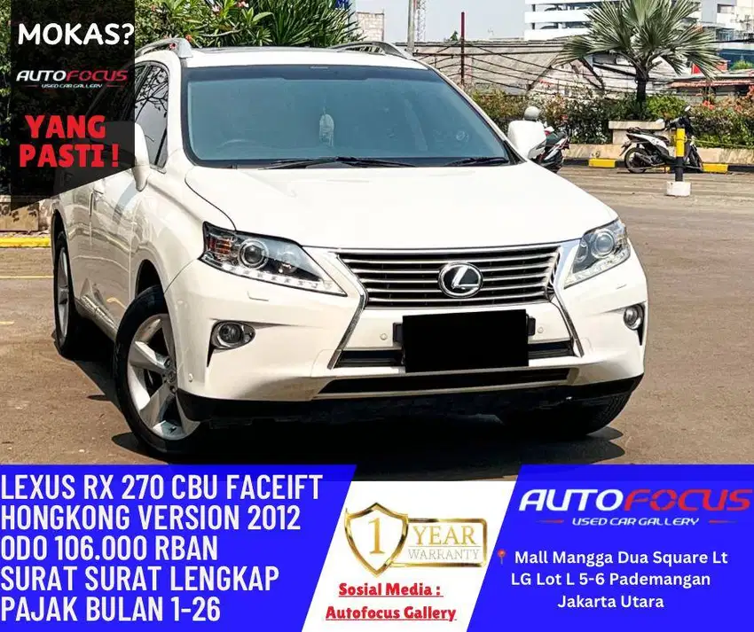 Lexus RX 270 CBU Hongkong Version Premium Sound Sunroof White