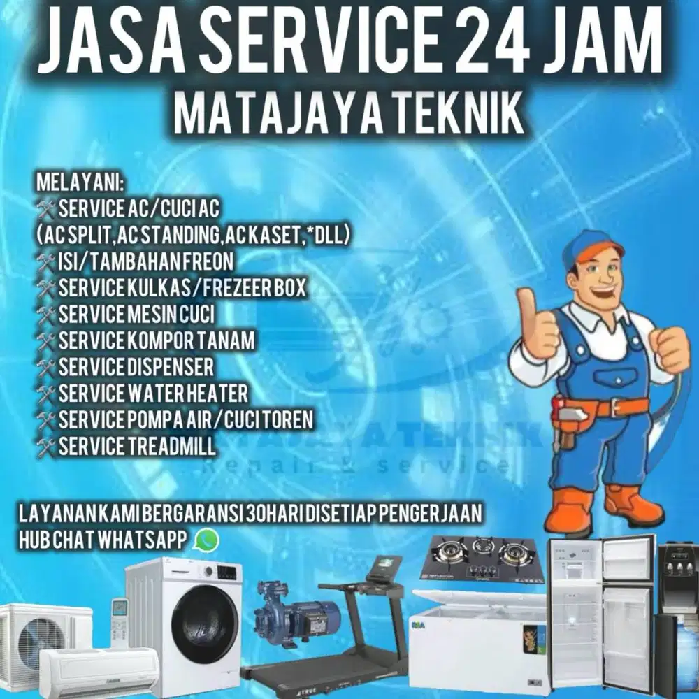 service ac bongkar pasang ac kompor tanam mesin cuci kulkas waterheter