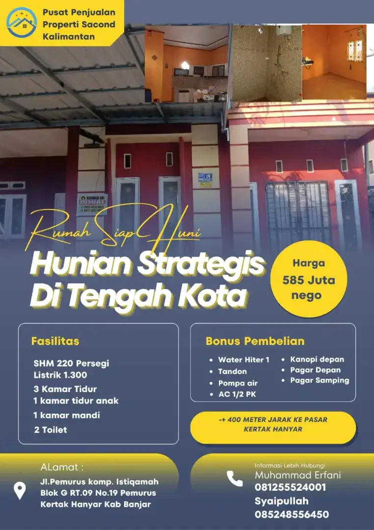 Dijual rumah siap huni letak strategis di tengah kota