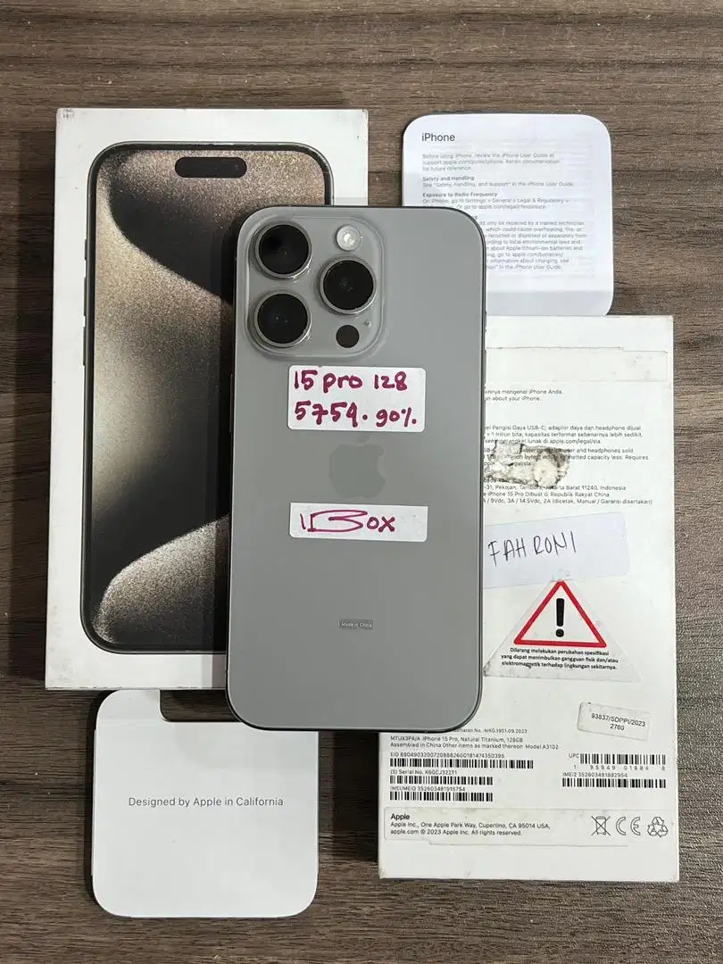 Iphone 15 Pro 128 Gb Natural Titanium Ibox resmi