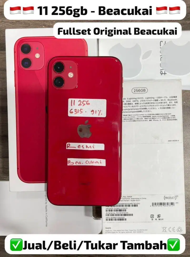 Iphone 11 256 Gb Red Resmi Beacukai
