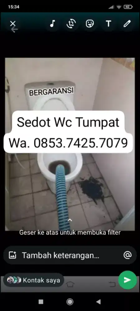 Wc Tumpat Sedot sapsiteng penuh Saluran air sumbat Westafel mampet
