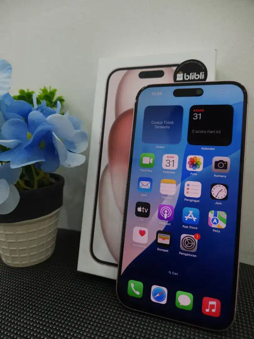 IPHONE 15 PLUS 128 PINK RESMI IBOX GARANSI ON OKTOBER 2025