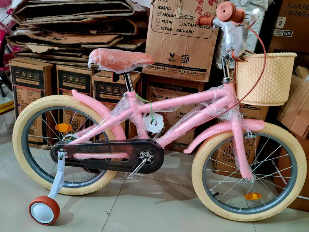 Sepeda Anak Cewek Perempuan Mini 18 Inch CENTRUM ( Warna Pink )