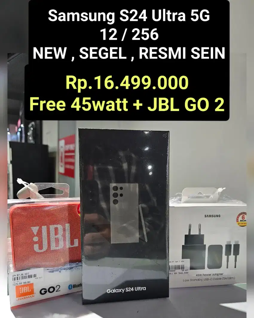 Rp.16,499 PROMO 
Samsung GALAXY S24 ULTRA 5G
BARU , SEGEL , RESMI SEIN