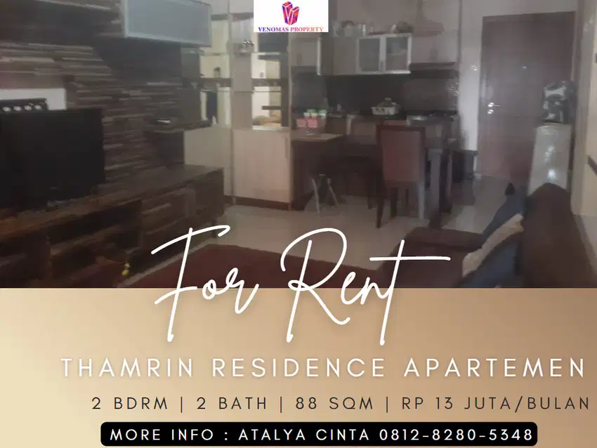 Sewa Apartement Thamrin Residence Condo House Low Floor 2BR Furnished