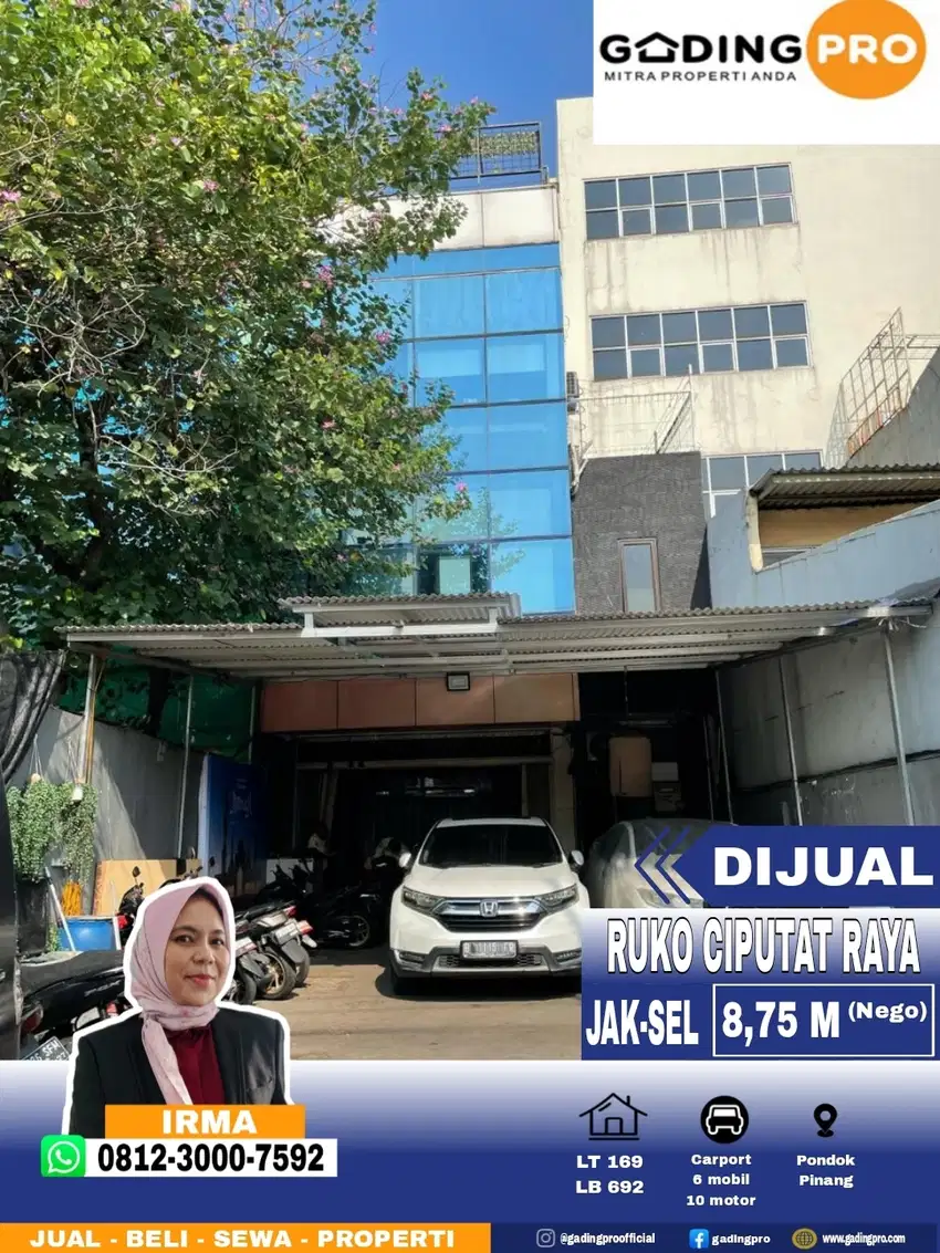 DiJUAL RUKO 3.5 LANTAI JALAN CIPUTAT RAYA