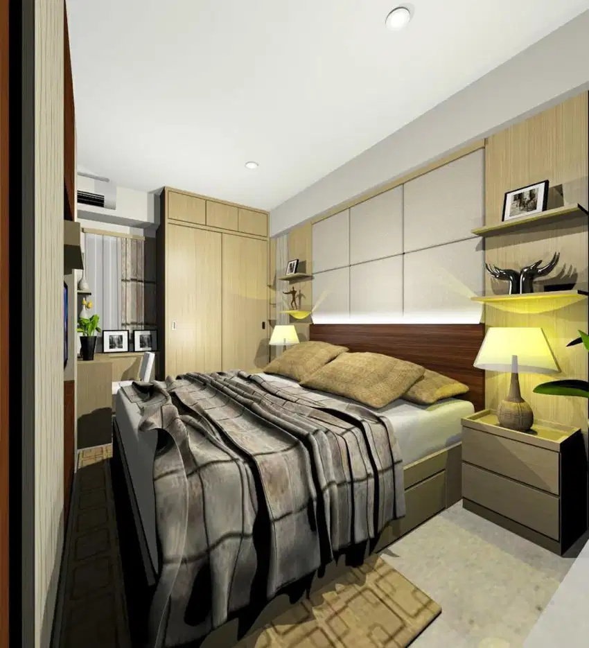 SEWA Apartemen Puncak Kertajaya, 2 BR jadi 1 BR,Furnish, Surabaya