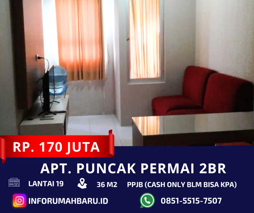 Apartemen Puncak Permai 2 BR‼️Jual Apartemen dekat Pakuwon Mall