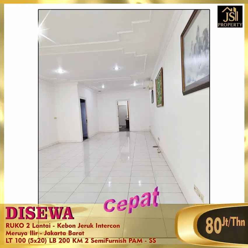DISEWA MURAH RUKO 2 LANTAI COCOK UNTUK KANTOR GUDANG KEBON JERUK