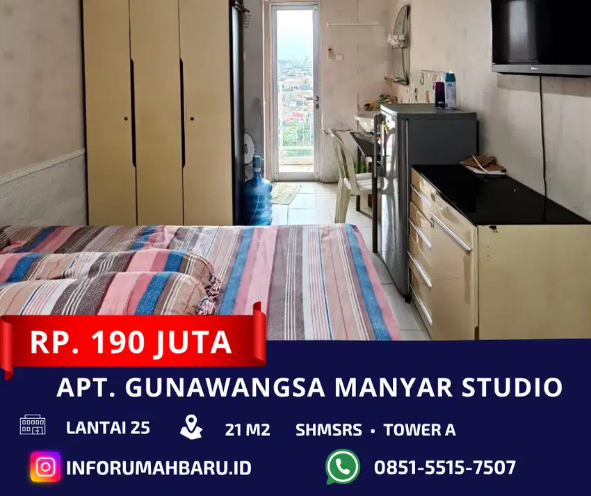 GUNAWANGSA MANYAR SHMSRS‼️ Apartemen Studio Furnish Tower A