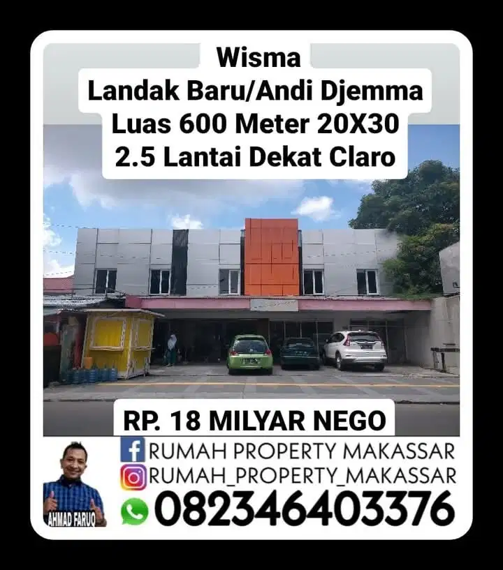 Wisma Landak Baru/Andi Djemma Luas 600 Meter 20X30 2.5 Lti Dkt Claro